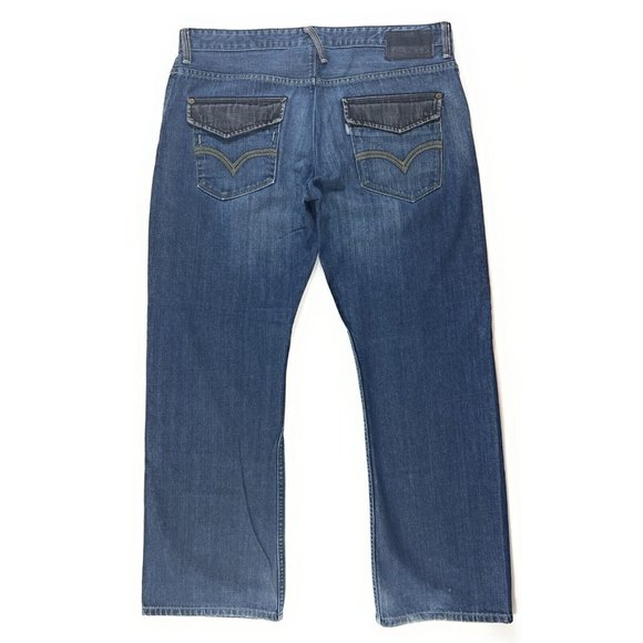 Vintage 90s Levis Silvertab Boot Cut Jeans Mens 36x31 Med Wash Distressed Cotton - Picture 1 of 11
